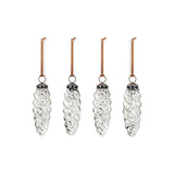 Athardi Drop Baubles - Antique Silver - Set of 4