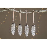 Athardi Drop Baubles - Antique Silver - Set of 4