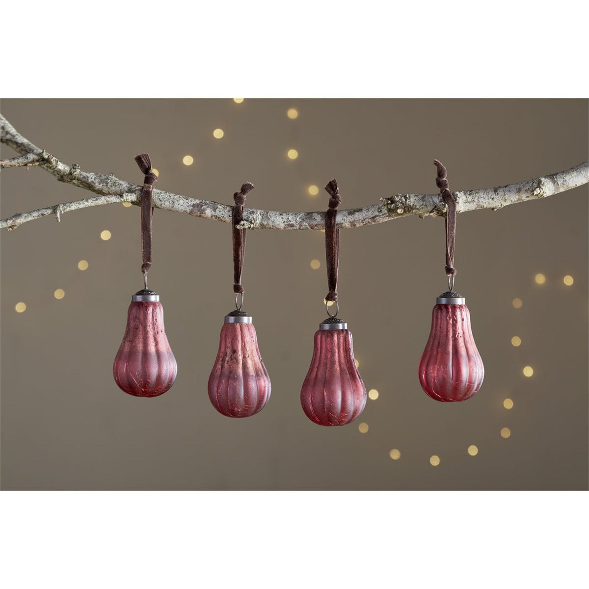 Pannee Drop Baubles - Merlot - Set of 4