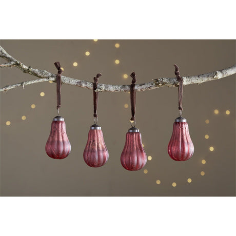 Pannee Drop Baubles - Merlot - Set of 4