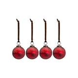 Pannee Round Glass Baubles - Merlot - Set of 4
