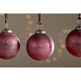 Pannee Round Glass Baubles - Merlot - Set of 4