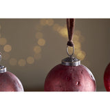 Pannee Round Glass Baubles - Merlot - Set of 4