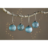 Hara Glass Baubles - Antique Teal - Set of 4