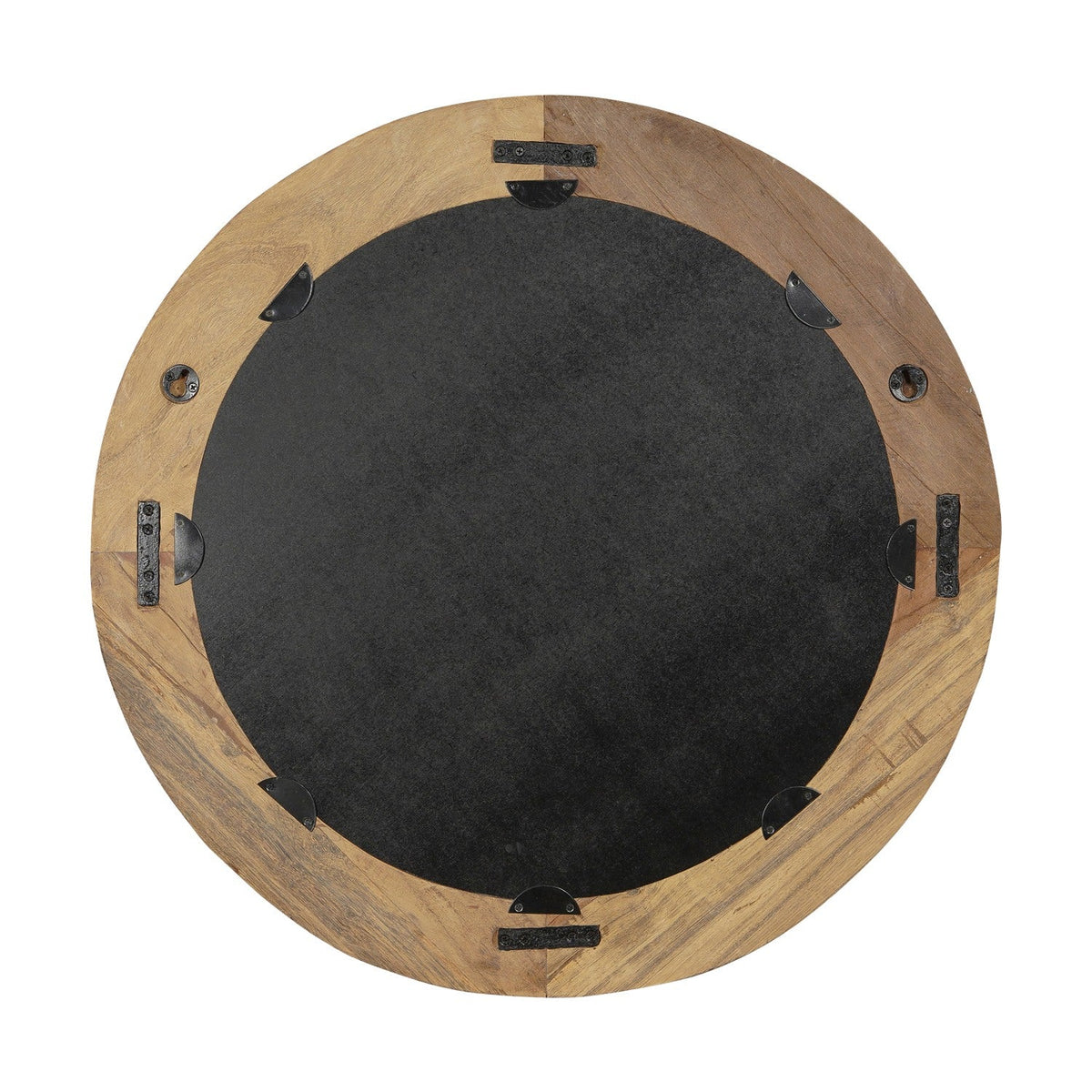 Ibo Small Reclaimed Wood Round Wall Mirror - Natural
