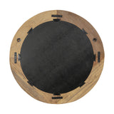Ibo Small Reclaimed Wood Round Wall Mirror - Natural
