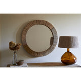 Ibo Small Reclaimed Wood Round Wall Mirror - Natural