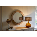 Ibo Small Reclaimed Wood Round Wall Mirror - Natural