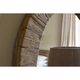 Ibo Small Reclaimed Wood Round Wall Mirror - Natural