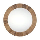 Ibo Small Reclaimed Wood Round Wall Mirror - Natural