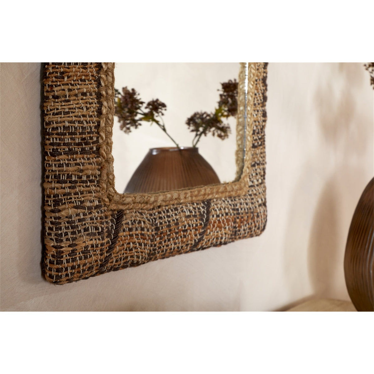 Arjun Upholstered Kilim Wall Mirror - Natural