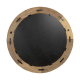 Ibo Large Reclaimed Wood Round Wall Mirror - Natural