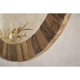 Ibo Large Reclaimed Wood Round Wall Mirror - Natural
