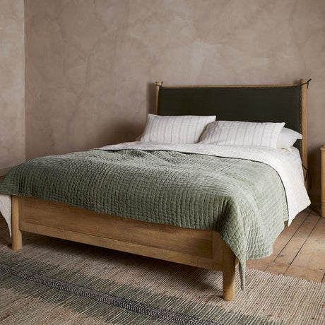 Sri Super King Mango Wood Bed Frame - Moss