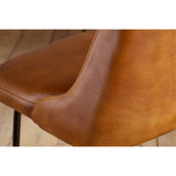 Harsha Ribbed Leather Counter Stool - Aged Tan