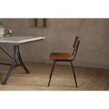 Amala Woven Leather & Iron Dining Chair - Aged Tan