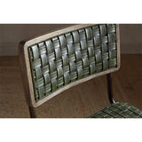Amala Leather Weave & Iron Dining Chair - Rich Green