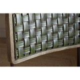 Amala Leather Weave & Iron Dining Chair - Rich Green