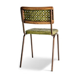 Amala Leather Weave & Iron Dining Chair - Rich Green