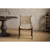 Vinay Jute & Wood Woven Dining Chair - Chocolate Brown