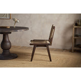 Vinay Jute & Wood Woven Dining Chair - Chocolate Brown