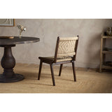 Vinay Jute & Wood Woven Dining Chair - Chocolate Brown