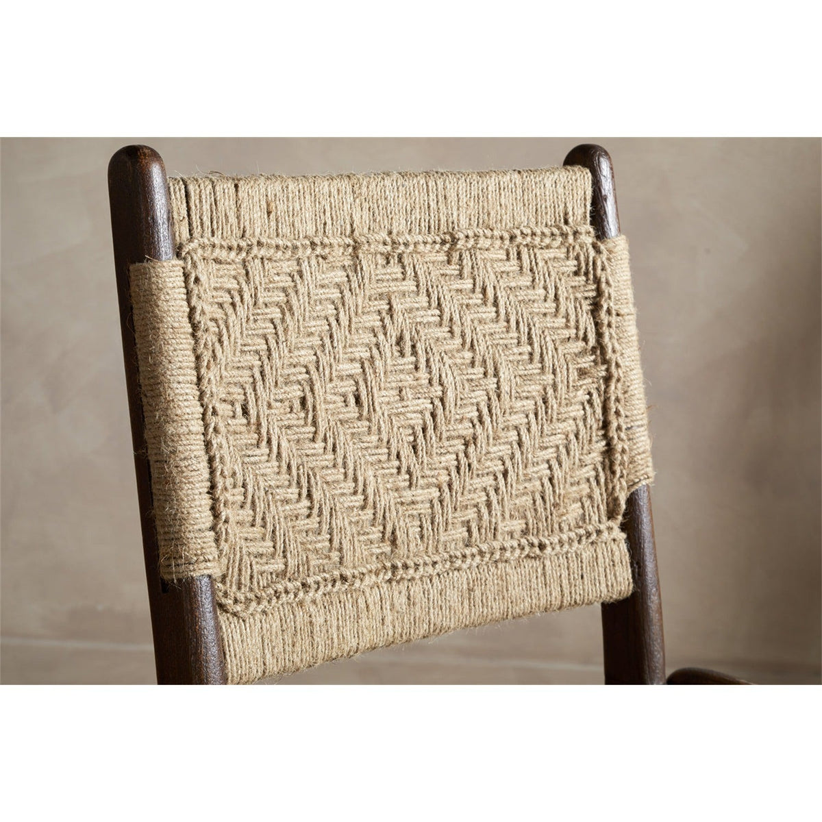 Vinay Jute & Wood Woven Dining Chair - Chocolate Brown