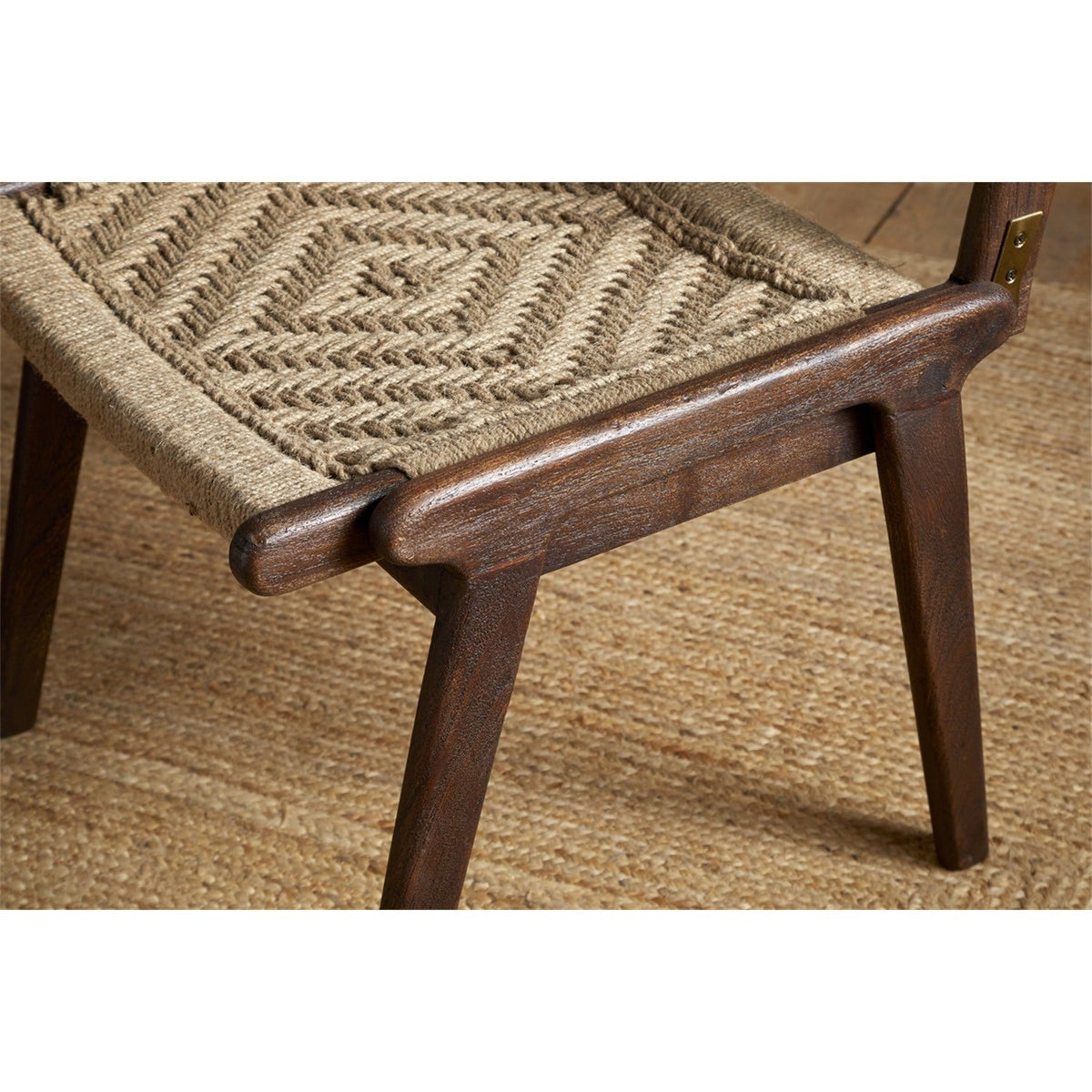 Vinay Jute & Wood Woven Dining Chair - Chocolate Brown