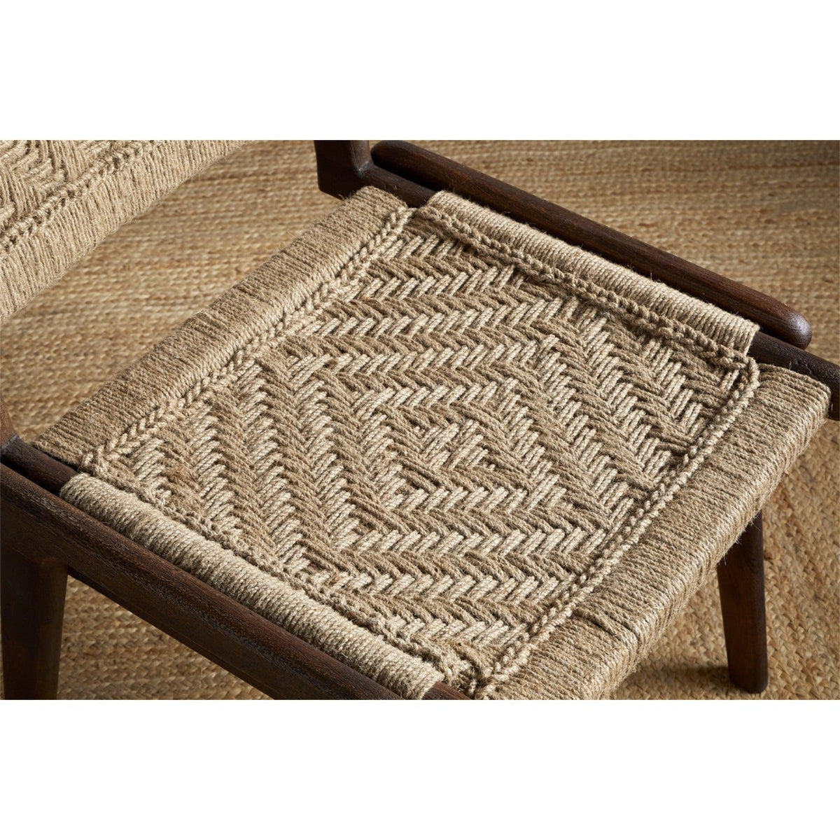 Vinay Jute & Wood Woven Dining Chair - Chocolate Brown
