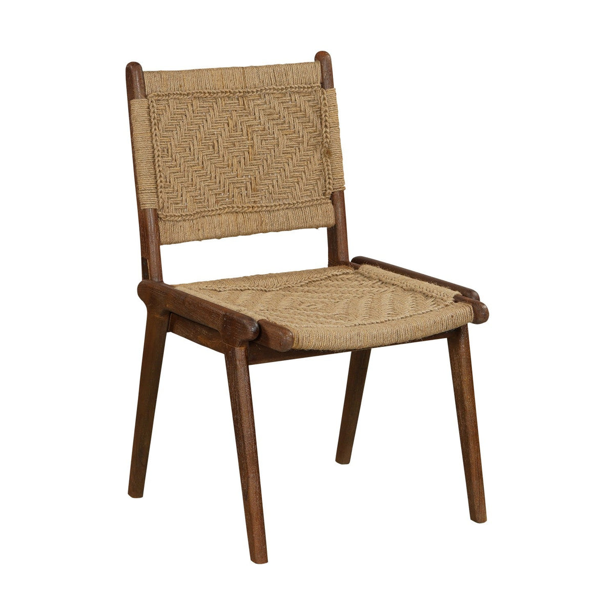 Vinay Jute & Wood Woven Dining Chair - Chocolate Brown