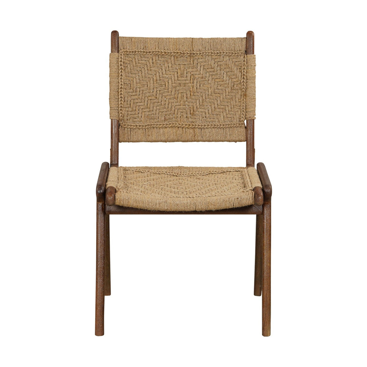 Vinay Jute & Wood Woven Dining Chair - Chocolate Brown