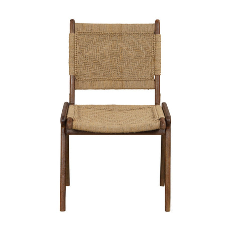 Vinay Jute & Wood Woven Dining Chair - Chocolate Brown