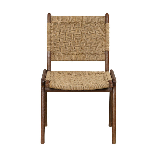 Vinay Jute & Wood Woven Dining Chair - Chocolate Brown