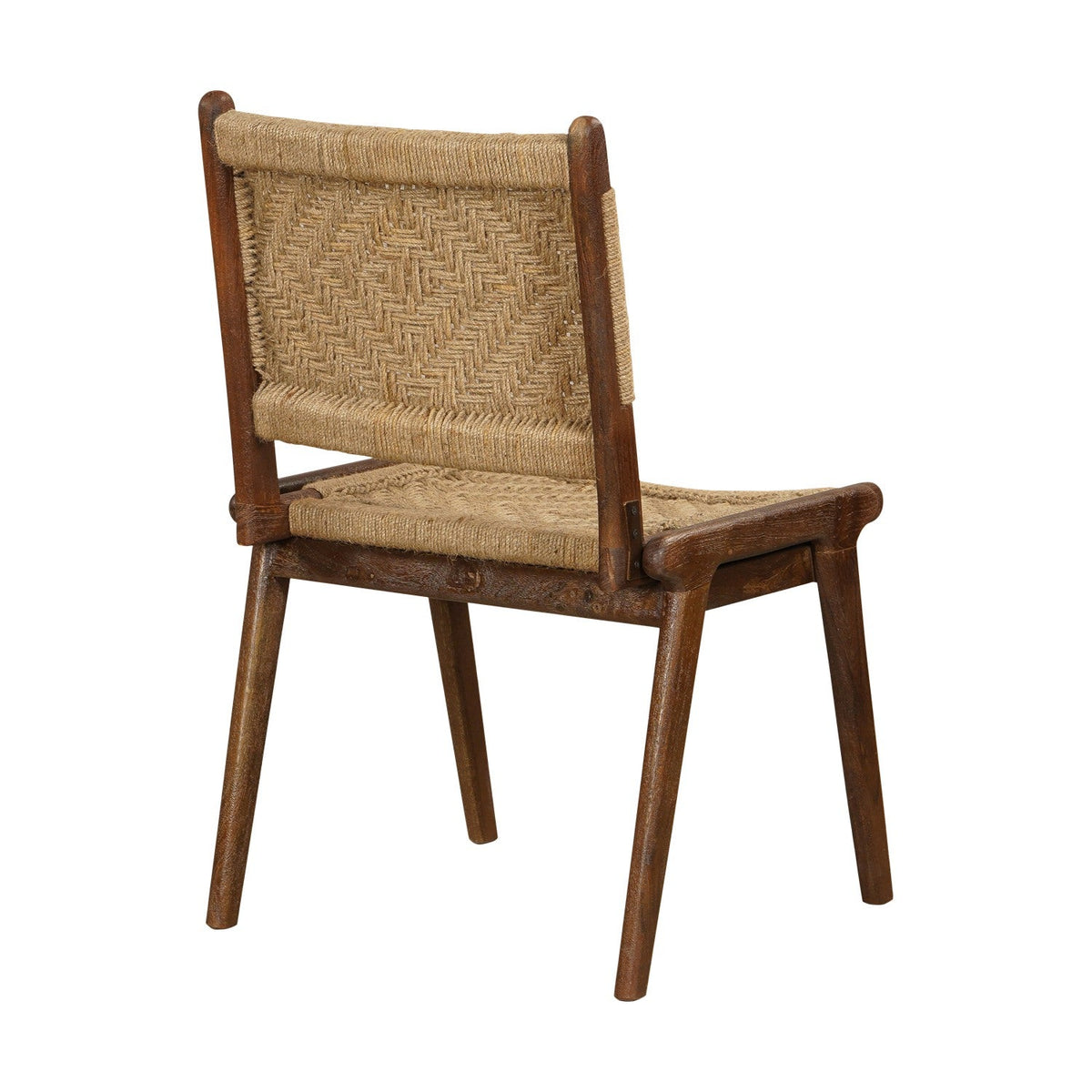Vinay Jute & Wood Woven Dining Chair - Chocolate Brown