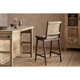Vinay Jute & Wood Woven Counter Stool - Chocolate Brown