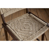 Vinay Jute & Wood Woven Counter Stool - Chocolate Brown