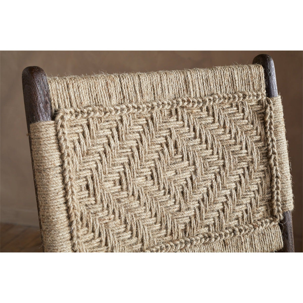 Vinay Jute & Wood Woven Counter Stool - Chocolate Brown