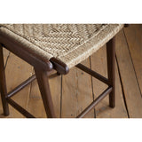 Vinay Jute & Wood Woven Counter Stool - Chocolate Brown