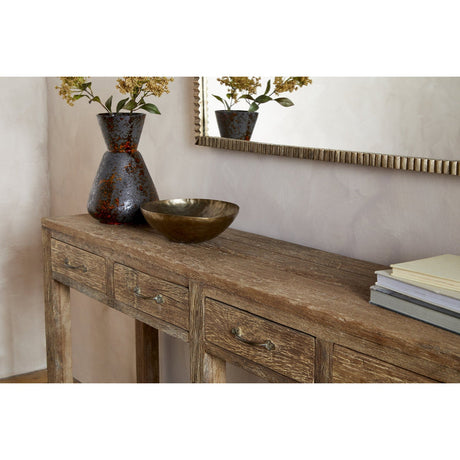 Ibo Reclaimed Wood 4 Drawer Console Table - Natural