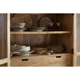 Artha Mango Wood & Glass Tall Display Cabinet - Natural