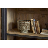Valin Wide Mango Wood & Glass Display Cabinet - Charcoal