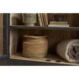Valin Wide Mango Wood & Glass Display Cabinet - Charcoal
