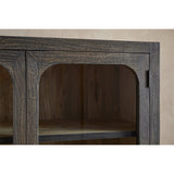 Valin Wide Mango Wood & Glass Display Cabinet - Charcoal