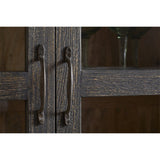 Valin Wide Mango Wood & Glass Display Cabinet - Charcoal