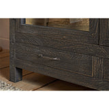 Valin Wide Mango Wood & Glass Display Cabinet - Charcoal