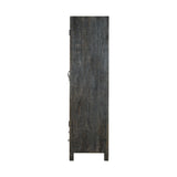 Valin Wide Mango Wood & Glass Display Cabinet - Charcoal