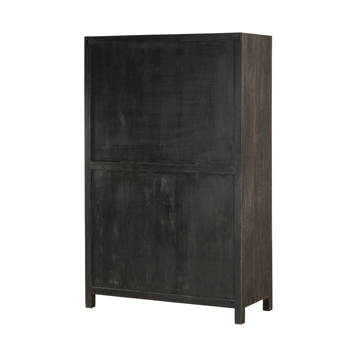 Valin Wide Mango Wood & Glass Display Cabinet - Charcoal