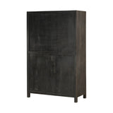 Valin Wide Mango Wood & Glass Display Cabinet - Charcoal