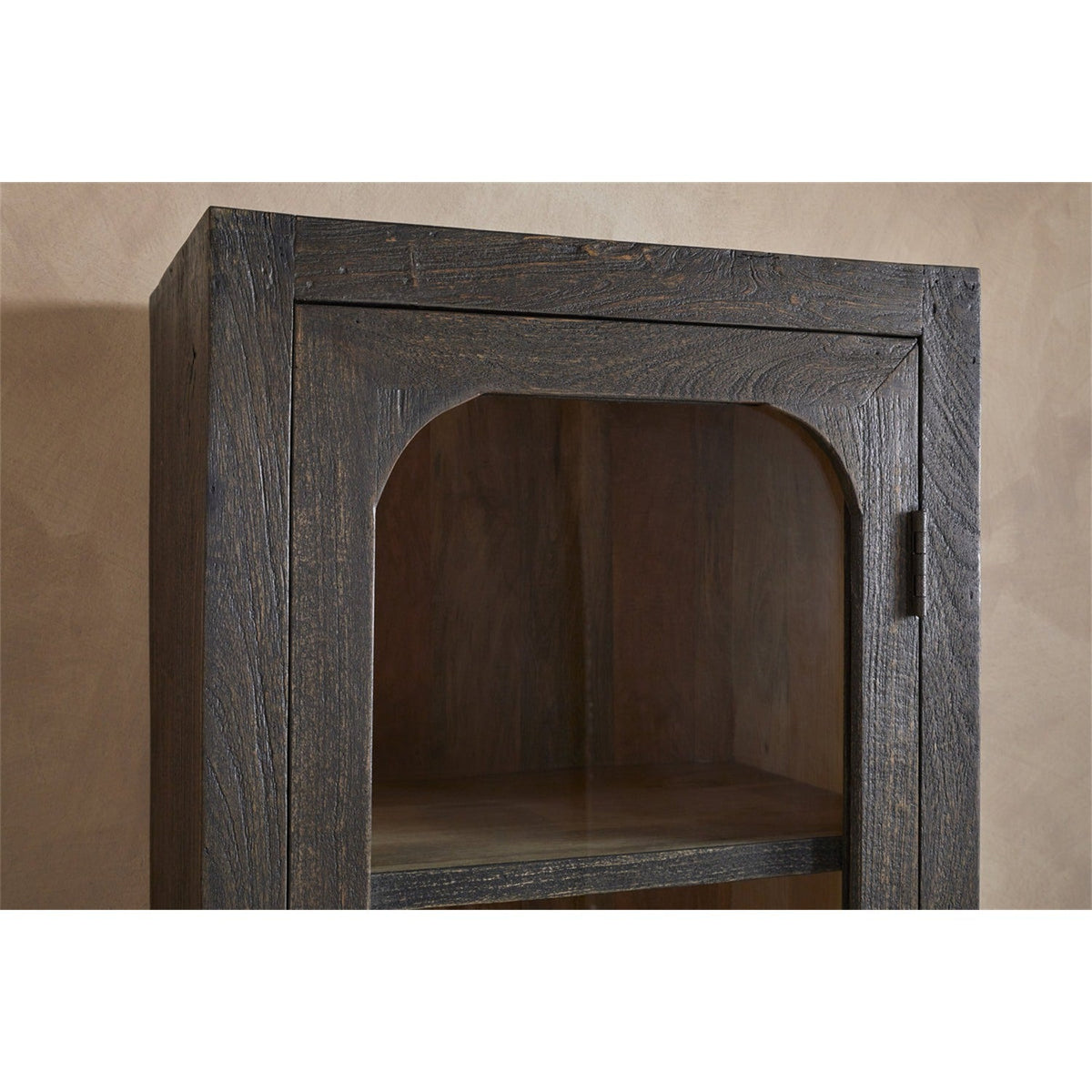 Valin Tall Mango Wood & Glass Display Cabinet - Charcoal