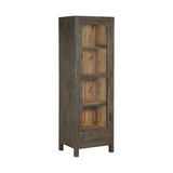 Valin Tall Mango Wood & Glass Display Cabinet - Charcoal
